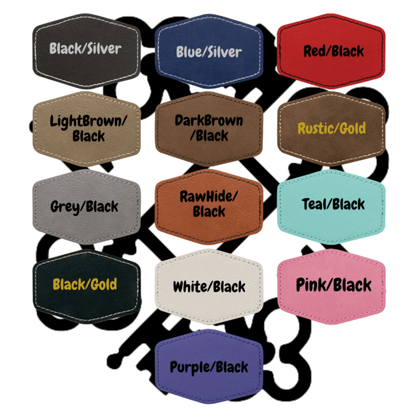 Small Hex Leatherette Patch Blank 2"x3" - Image 3