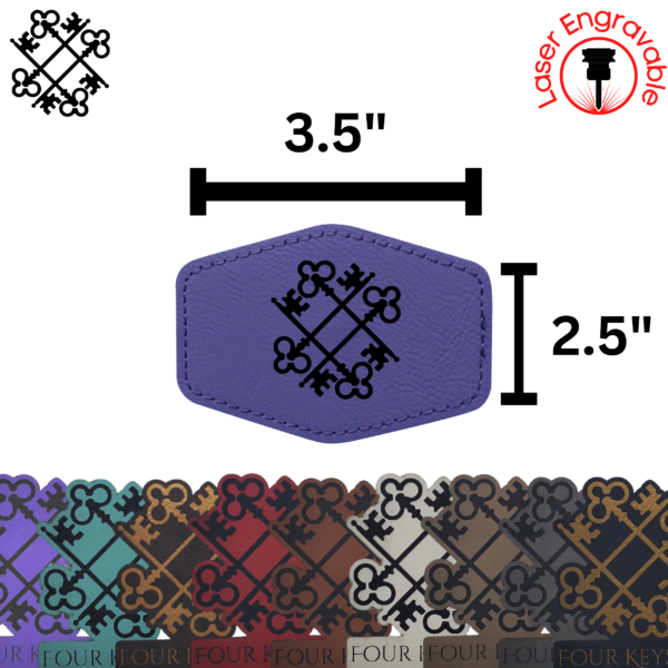 Large Hex Leatherette Patch Blank 2.5"x 3.5" - Image 2