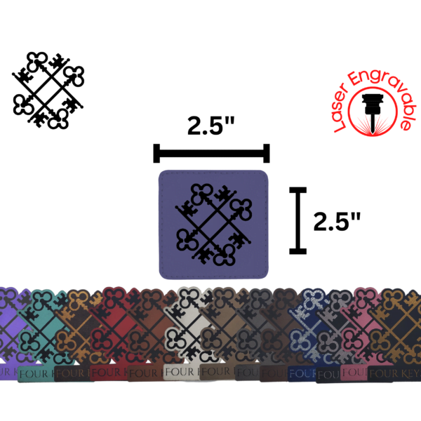 Small Square Leatherette Patch Blank 2.5" - Image 2