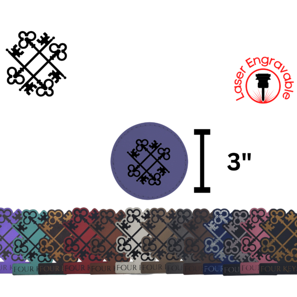 Large Circle Leatherette Patch Blank 3" - Image 2