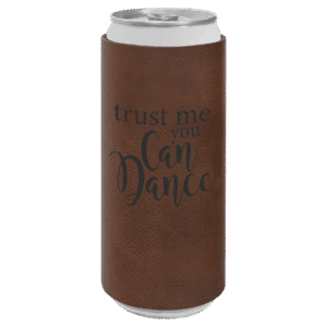 Dark Brown Laserable Leatherette Slim Beverage Holder