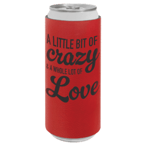 Red Laserable Leatherette Slim Beverage Holder