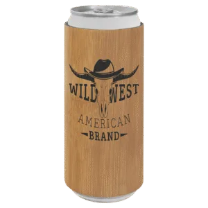 Bamboo Laserable Leatherette Slim Beverage Holder