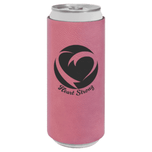 Pink Laserable Leatherette Slim Beverage Holder