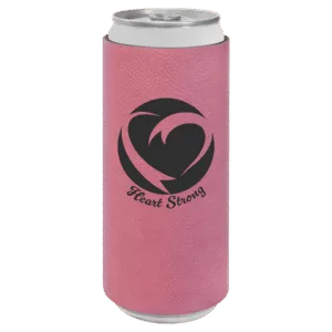 Pink Laserable Leatherette Slim Beverage Holder