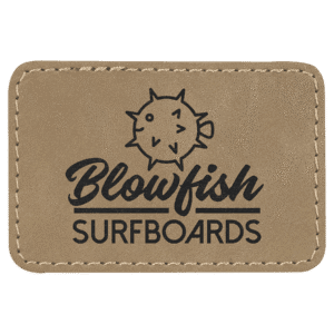 3" x 2" Rectangle Light Brown Laserable Leatherette Patch with Adhesive