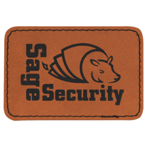 3" x 2" Rectangle Rawhide Laserable Leatherette Patch with Adhesive