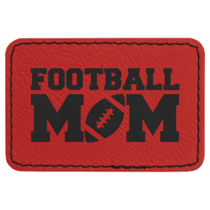 3" x 2" Rectangle Red Laserable Leatherette Patch with Adhesive