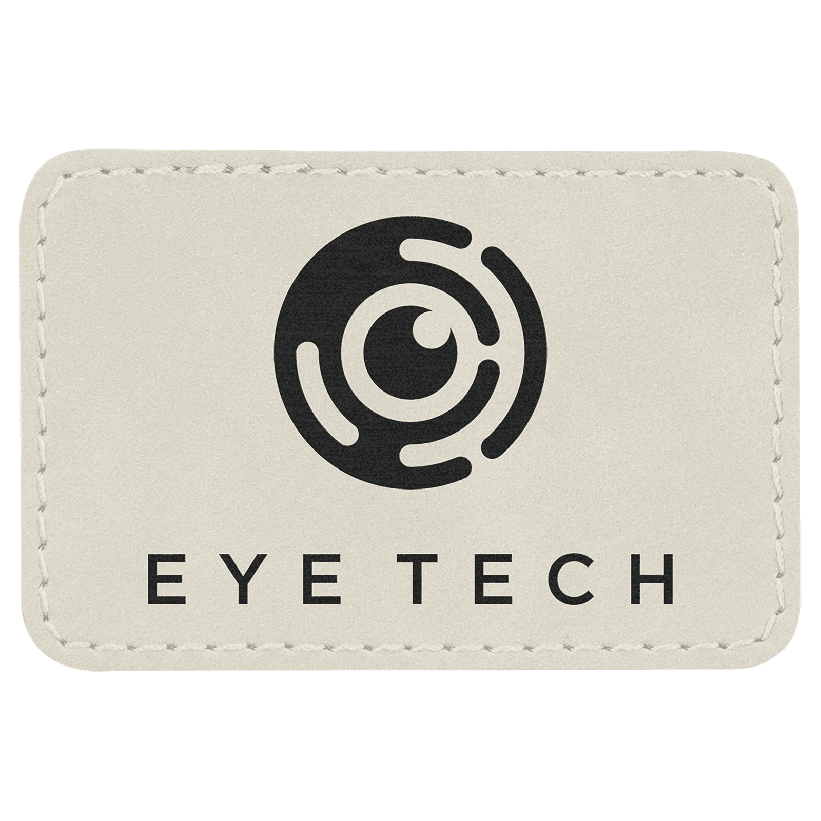 3" x 2" Rectangle White Laserable Leatherette Patch with Adhesive