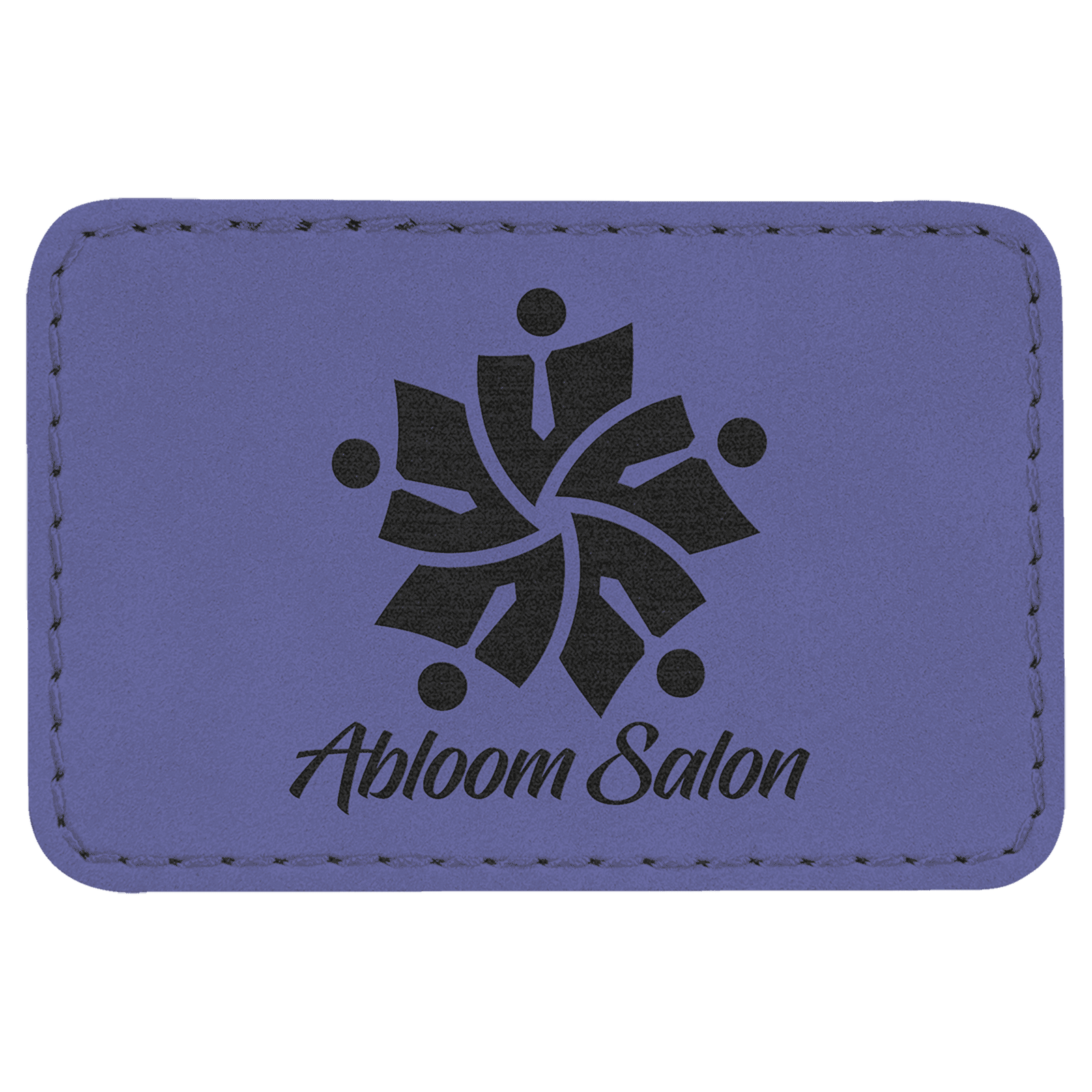 3" x 2" Rectangle Purple Laserable Leatherette Patch with Adhesive