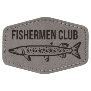 3" x 2" Hex Gray Laserable Leatherette Patch with Adhesive