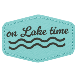 3" x 2" Hex Teal Laserable Leatherette Patch with Adhesive