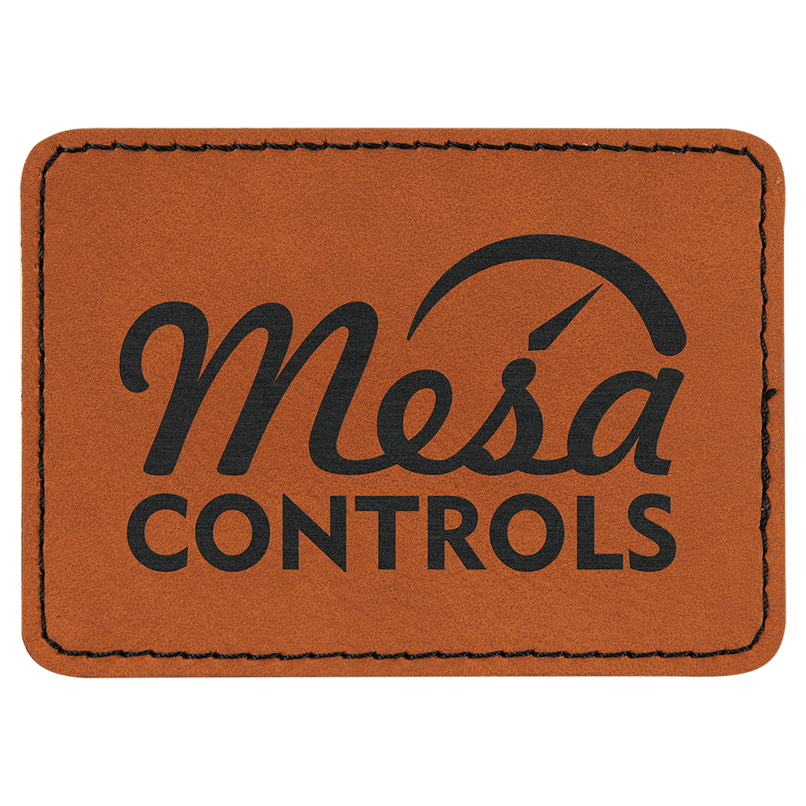 3 1/2" x 2 1/2" Rectangle Rawhide Laserable Leatherette Patch with Adhesive