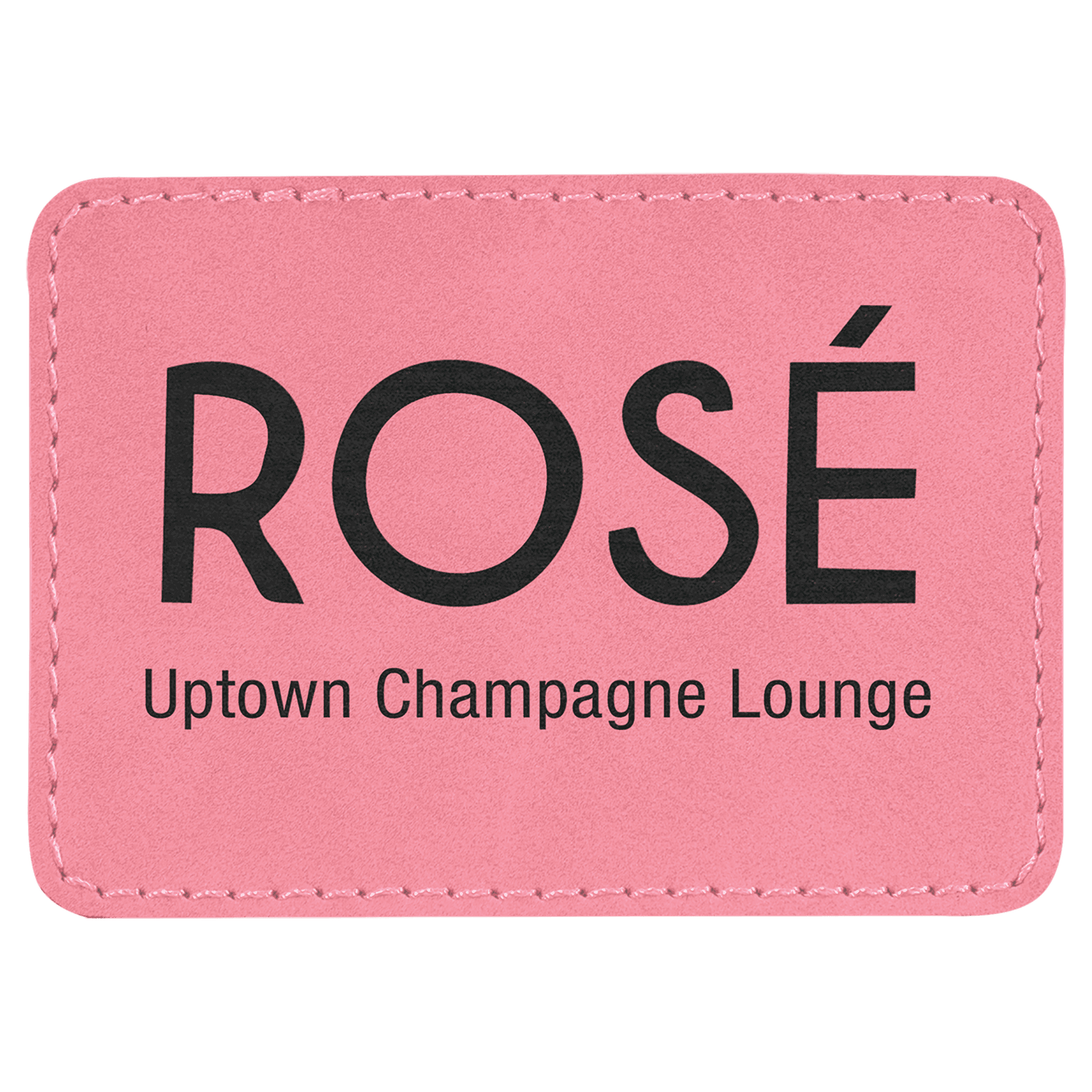 3 1/2" x 2 1/2" Rectangle Pink Laserable Leatherette Patch with Adhesive