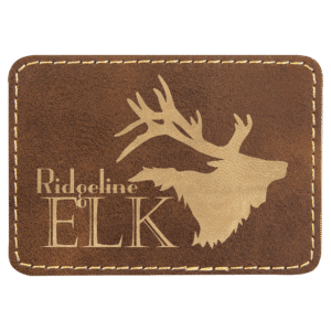 3 1/2" x 2 1/2" Rectangle Rustic/Gold Laserable Leatherette Patch with Adhesive