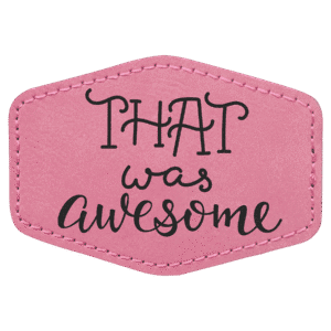 3 1/2" x 2 1/2" Hex Pink Laserable Leatherette Patch with Adhesive