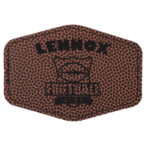 3 1/2" x 2 1/2" Hex Football Laserable Leatherette Patch with Adhesive
