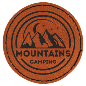 2 1/2" Round Rawhide Laserable Leatherette Patch with Adhesive