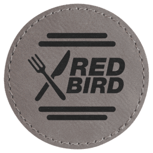 2 1/2" Round Gray Laserable Leatherette Patch with Adhesive