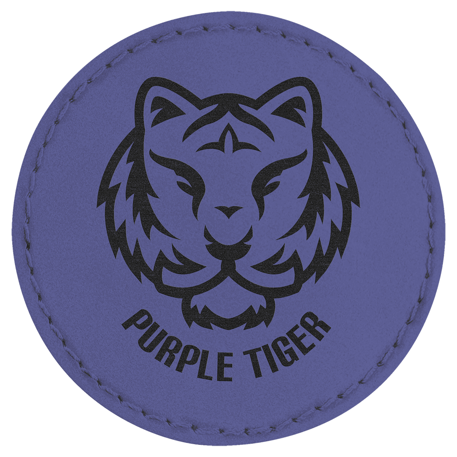 2 1/2" Round Purple Laserable Leatherette Patch with Adhesive