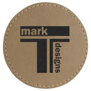 3" Round Light Brown Laserable Leatherette Patch with Adhesive