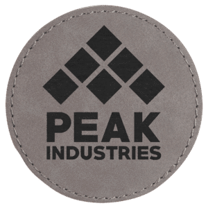 3" Round Gray Laserable Leatherette Patch with Adhesive