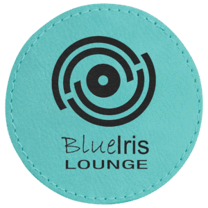 3" Round Teal Laserable Leatherette Patch with Adhesive