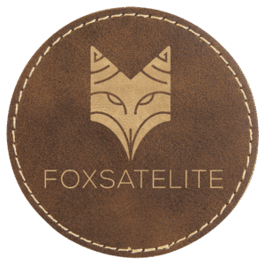 3" Round Rustic/Gold Laserable Leatherette Patch with Adhesive