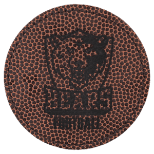3" Round Football Laserable Leatherette Patch with Adhesive