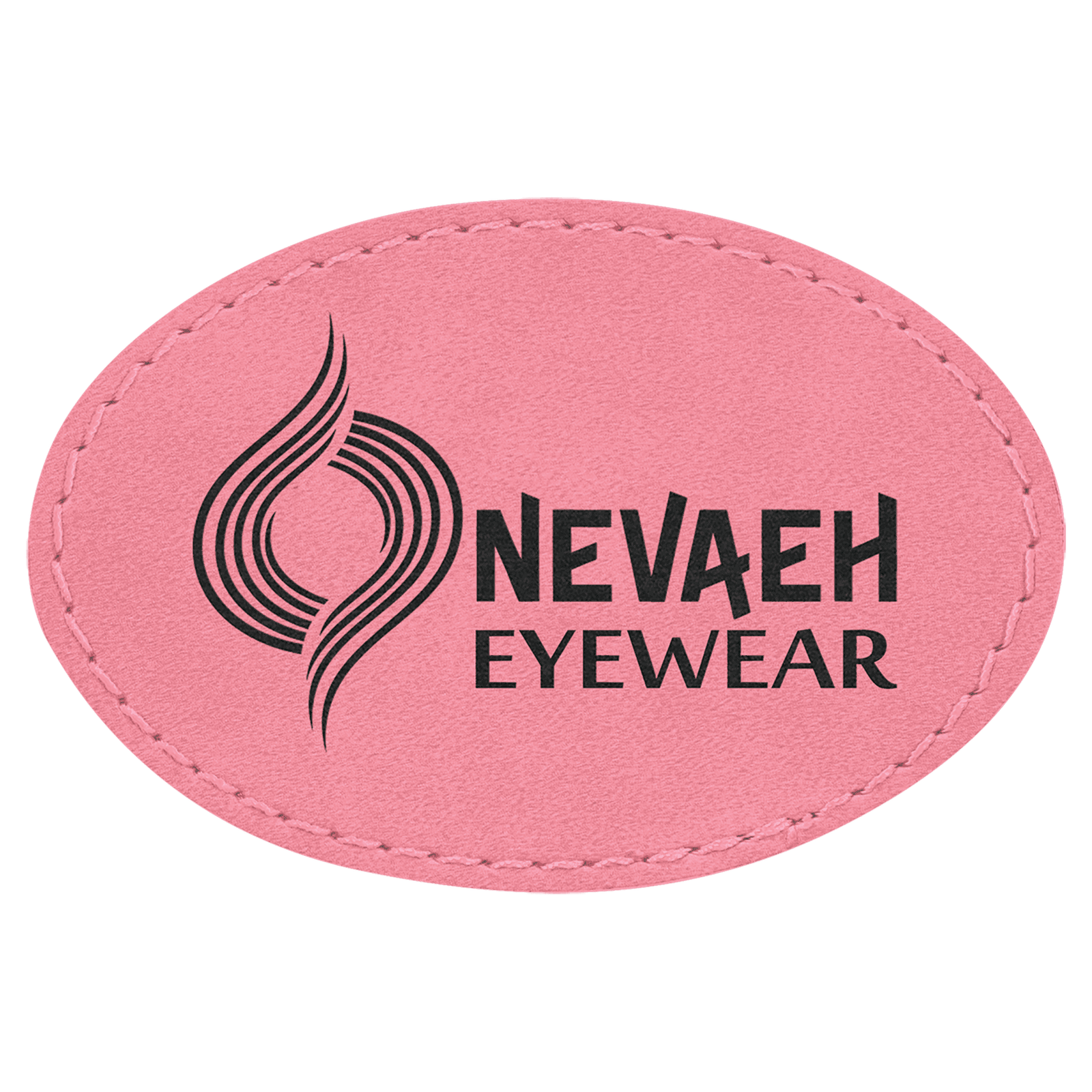 3" x 2" Oval Pink Laserable Leatherette Patch with Adhesive