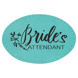 3" x 2" Oval Teal Laserable Leatherette Patch with Adhesive