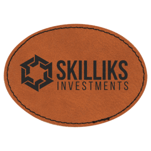 3 1/2" x 2 1/2" Rawhide Laserable Leatherette Oval Patch with Adhesive