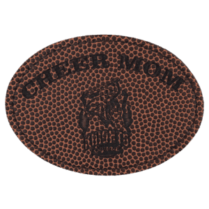 3 1/2" x 2 1/2" Football Laserable Leatherette Oval Patch with Adhesive