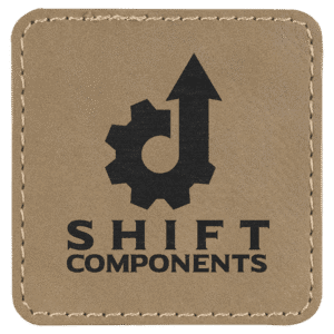 2 1/2" x 2 1/2" Square Light Brown Laserable Leatherette Patch with Adhesive