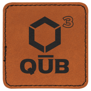 2 1/2" x 2 1/2" Square Rawhide Laserable Leatherette Patch with Adhesive