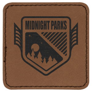 2 1/2" x 2 1/2" Dark Brown Laserable Leatherette Patch with Adhesive