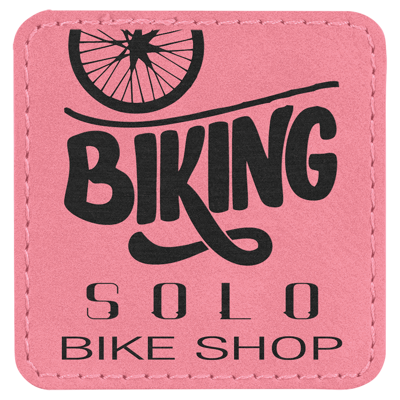 2 1/2" x 2 1/2" Pink Laserable Leatherette Patch with Adhesive