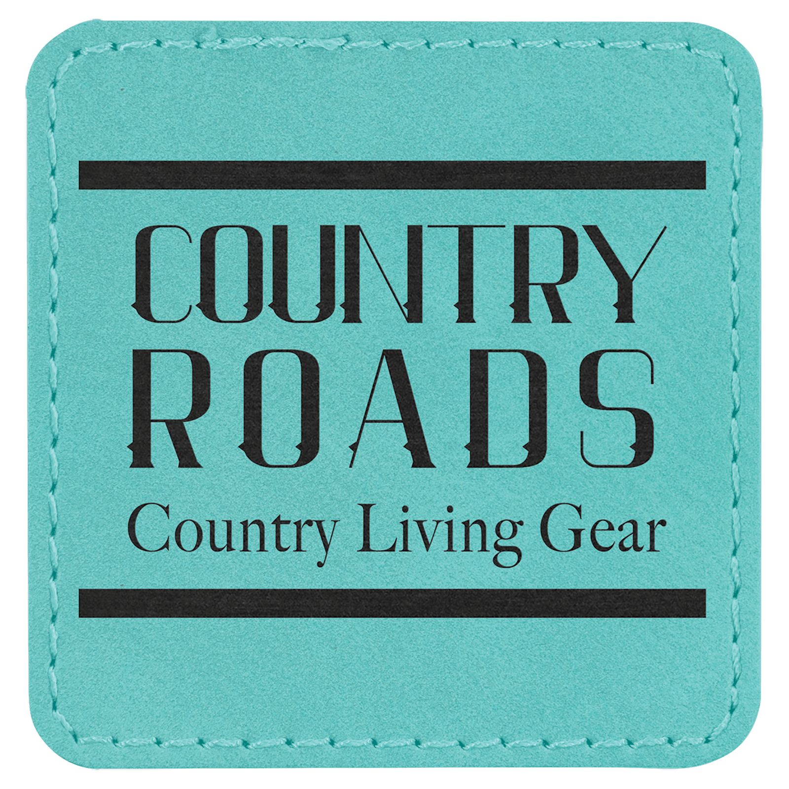 2 1/2" x 2 1/2" Teal Laserable Leatherette Patch with Adhesive