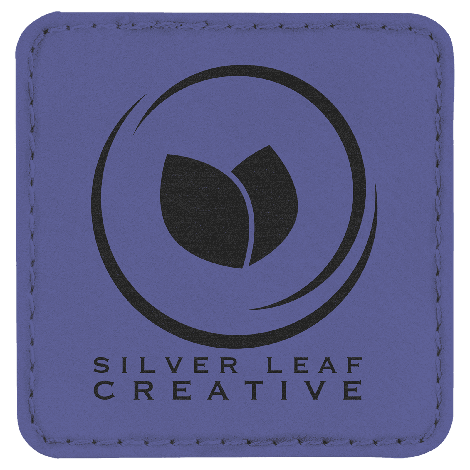 2 1/2" x 2 1/2" Square Purple Laserable Leatherette Patch with Adhesive