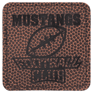 2 1/2" x 2 1/2" Square Football Laserable Leatherette Patch with Adhesive