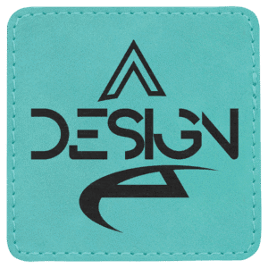 3" x 3" Square Teal Laserable Leatherette Patch with Adhesive