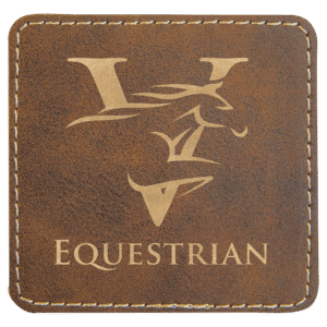 3" x 3" Square Rustic/Gold Laserable Leatherette Patch with Adhesive